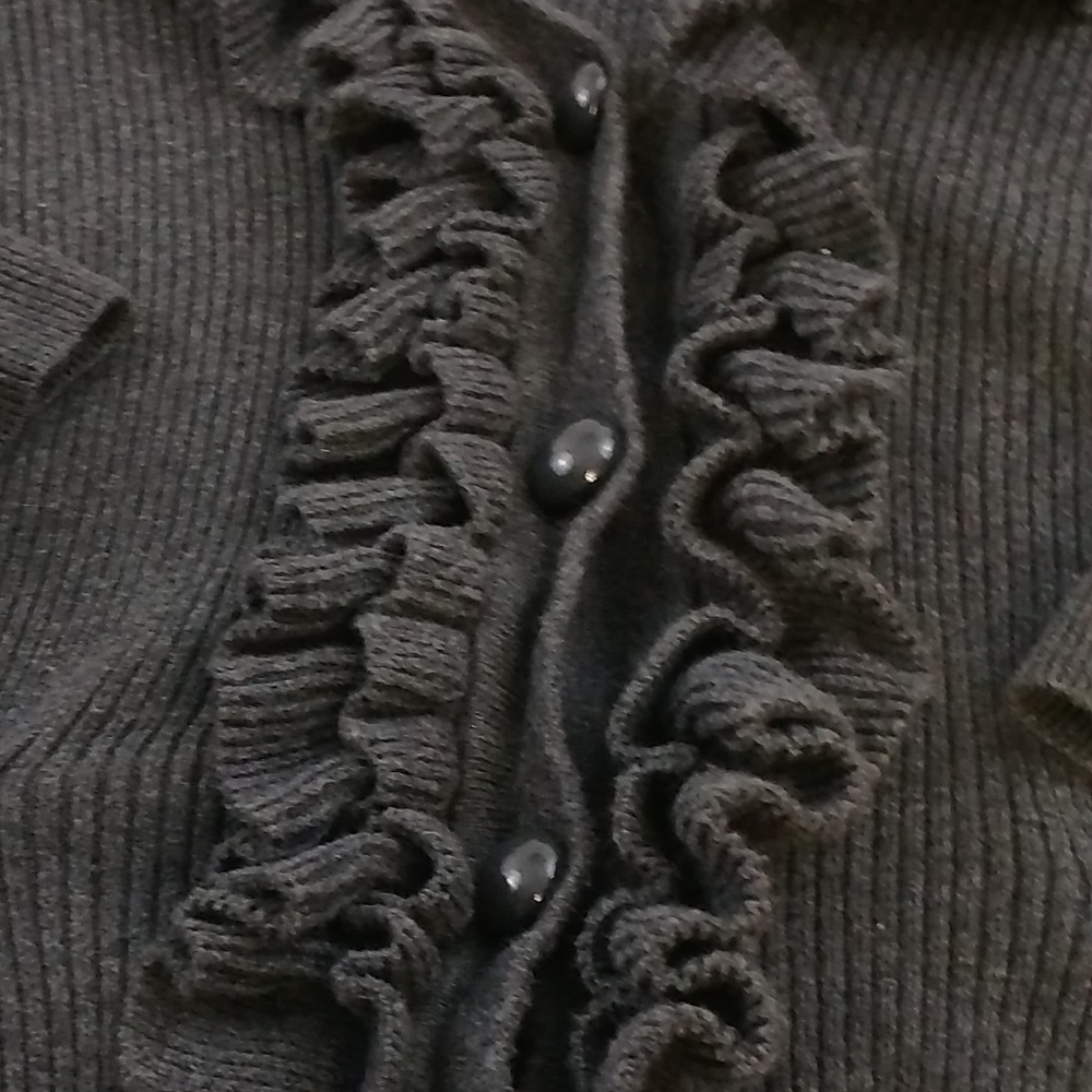 Talbots Petite Ruffle Front Button Up Cardigan‎ - Picture 10 of 11